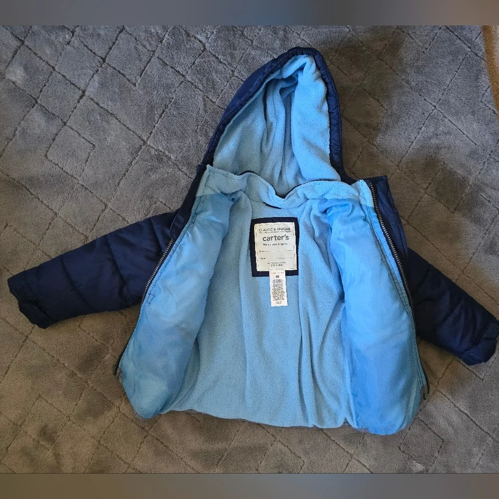 Carter's Winter Jacket/Snowsuit 2Piece Set Navy Bear